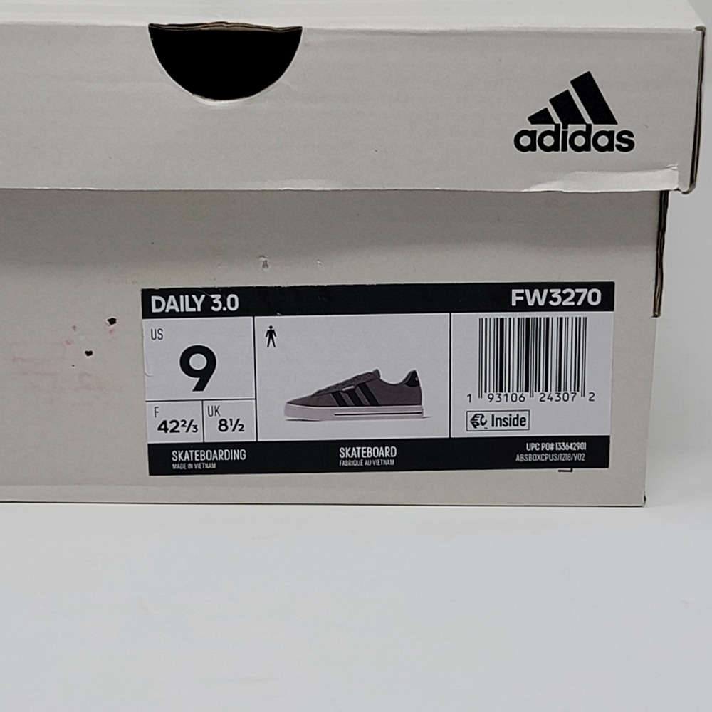 Adidas Daily 3.0 FW3270 Casual Shoes Men's Size 9 Skateboarding Dove Gray Black - Picture 8 of 8